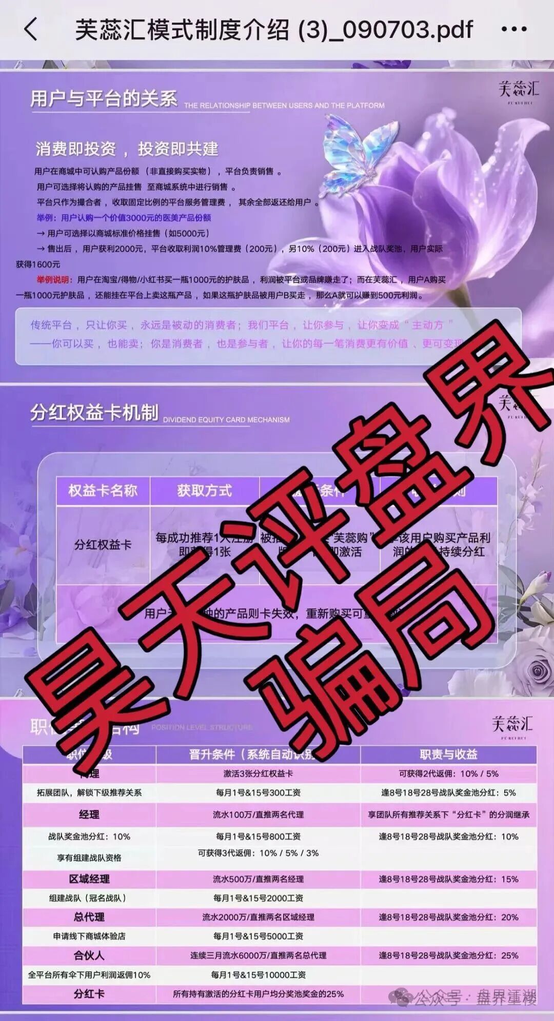 芙蕊汇商城利用“医美挂售”包装的资金盘骗局，高收益的割韭菜项目，速度撤